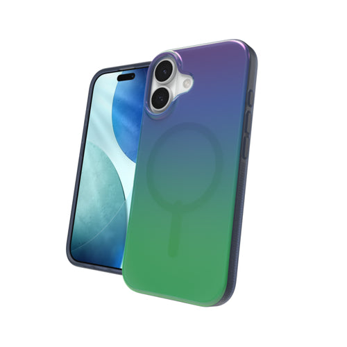 ZAGG Milan Snap Backcover – für Apple iPhone 17, MagSafe, Graphen, Blau/Grün, bis 4 m Sturzsicher