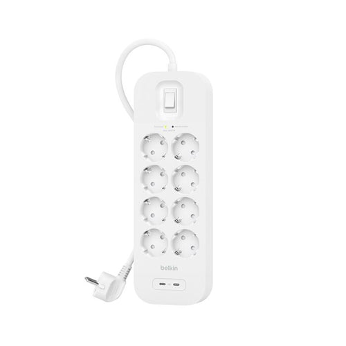 Belkin Steckdosenleiste – 2,00 m, 8-fach, 2× USB-C 30 W