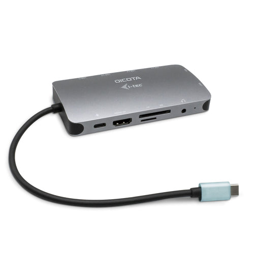DICOTA D31955 Dockingstation – USB-C, 1× HDMI, 1× VGA, 3× USB-A, 100 W PD, GbE, SD/microSD, 3,5 mm Audio