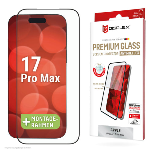 E.V.I. Displayschutz (Panzerglas), Full Cover – für iPhone 17 Pro Max – mit Applikator