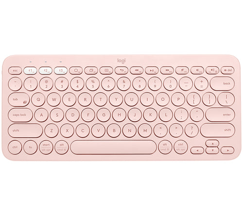 Logitech K380 – Tastatur, kabellos (Bluetooth), UK-Layout (EN), Multi-Device, Rosa