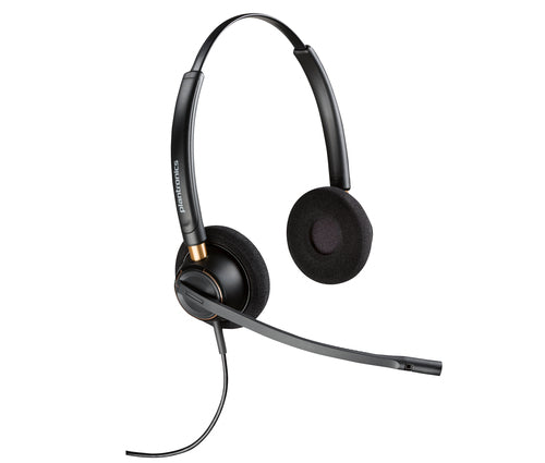 Poly EncorePro 520D mit Quick – Duo Headset – Kabelgebunden, Boom-Mikrofon – Schwarz – für Windows/Mac