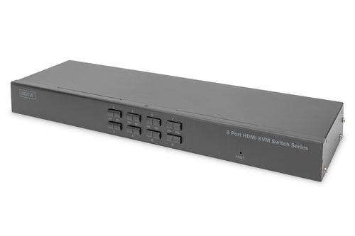 Digitus Single View – KVM-Switch 8×1, HDMI/USB 2.0, 4K (3840 × 2160), Rack-Einbau, OSD