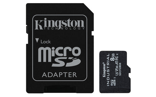 Kingston Technology Kingston microSDHC – 8 GB, Industrial, C10 A1 PSLC, mit SD-Adapter
