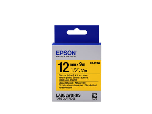 Epson Schriftband – 12 mm × 9 m, gelb, schwarz – LK-4YBW