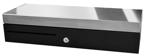 apg Solutions ECD460 – Kassenschublade, 6 Scheine/8 Münzen, RJ-12, 460 × 170 × 100 mm, Schwarz/Edelstahl