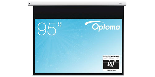 Optoma Motor-Leinwand – 213,0 × 161,9 cm, Glasfaser-Tuch, weiss