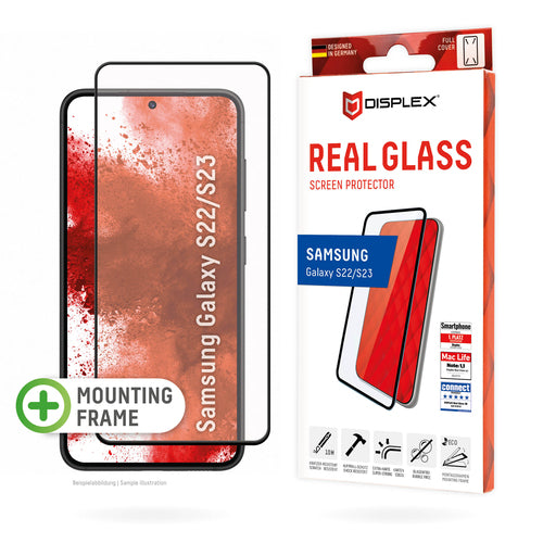 Displex Displayschutz (Panzerglas), Full Cover – für Galaxy S22/S23 – mit Applikator