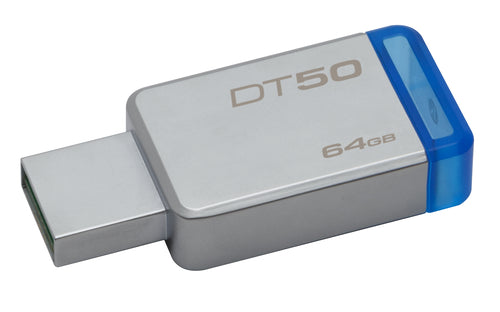 Kingston Technology Kingston DataTraveler 50 Metall/Blau USB-Stick – 64 GB, USB 3.0