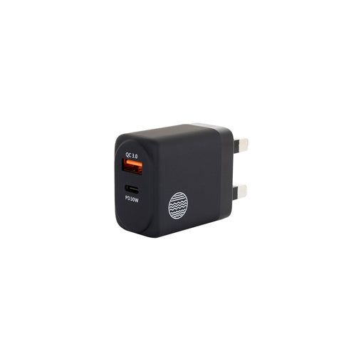 Our Pure Planet Netzteil (UK) – 30 W, 1× USB-C + 1× USB-A
