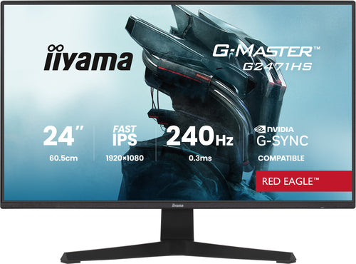 iiyama G2471HS-B1 – Monitor, 24", 1920 × 1080 (Full HD), IPS, 180 Hz, 350 cd/m²