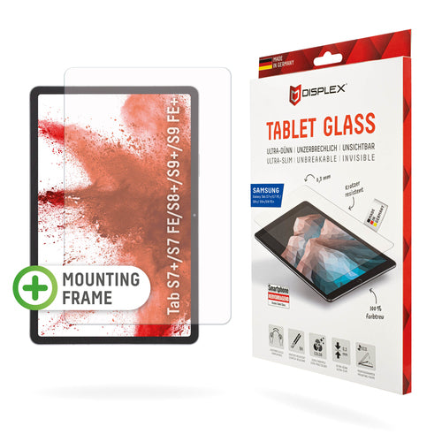Displex Panzerglas für Samsung Galaxy Tab S7+/S8+/S9+ (inkl. FE-Modelle) 12,4" – 9H, Anti-Fingerprint