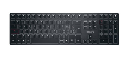 CHERRY KW X ULP – Tastatur, kabellos, CH-Layout (DE-CH), mechanisch (Low-Profile), schwarz