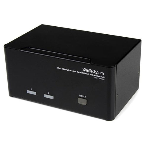 StarTech.com 2-Port DVI-I KVM-Switch, Dreifach – 1920 × 1200, USB 2.0-Hub, Audio
