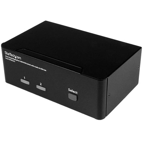 StarTech.com 2-Port DP Dual-View KVM-Switch – 4K/60 Hz, USB-Hub, Audio
