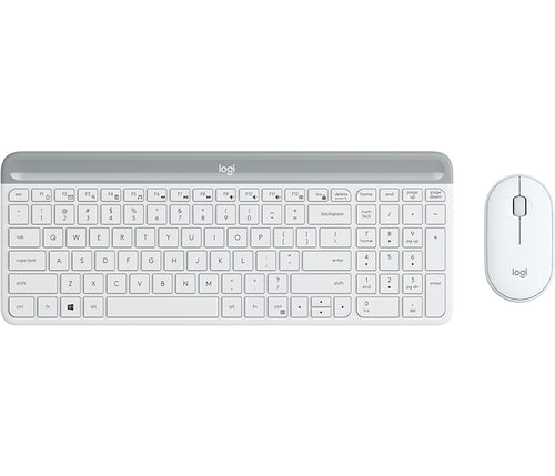 Logitech MK470 Slim Combo – Tastatur, kabellos (2,4 GHz), UK-Layout (EN), Weiss