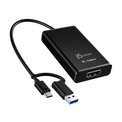 j5create JVA11-N 4K-HDMI-Aufnahmeadapter – USB 3.2 Gen 1, USB-A/USB-C, 3840×2160 (4K30 fps)