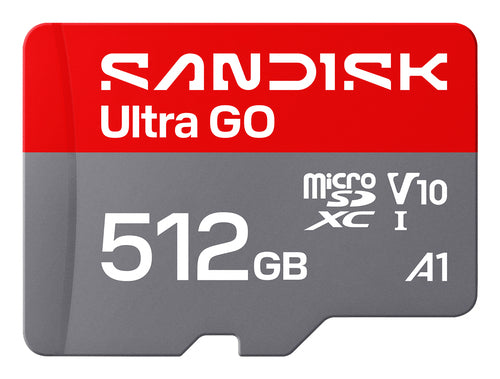 SanDisk Ultra GO microSDXC 512 GB – UHS-I, Klasse 10, U1, V10, A1, 190 MB/s Lesen