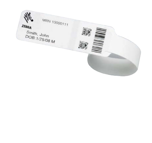 Zebra Armbandetiketten, 25 mm × 152 mm, weiss, Nylon