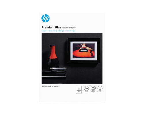 HP Premium Plus Fotopapier – seidenmatt, A4, 300 g/m², 20 Blatt – für Inkjet-Drucker