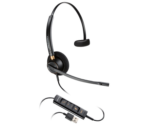 Poly EncorePro 515 Office-Headset (Mono) – On-Ear, Kabel (USB-A), MS Teams zertifiziert, Schwarz