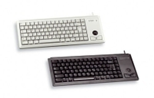 CHERRY G84-4420LPBEU – Tastatur, kabelgebunden (PS/2), US-Layout (EN), mit Trackball, Grau