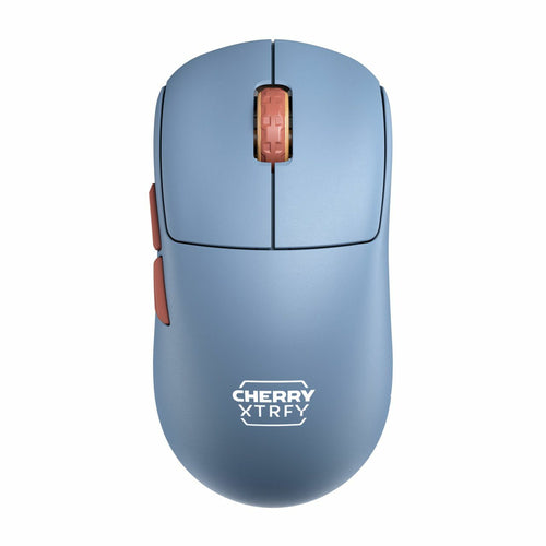 CHERRY XTRFY M68 – Gaming-Maus – Kabellos (2,4 GHz), 26000 DPI, Schwarz, Blau