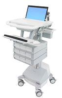 Ergotron StyleView SV44-1191-C – Laptop-Computerwagen, 9 Schubladen, mit SLA-Akku, Grau/Weiss, CH-Stecker