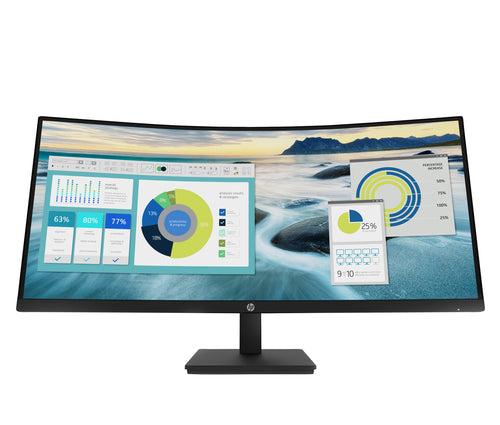 HP P34HC – Monitor, 34", 3440 × 1440, Gebogen, USB-C, HDMI, DisplayPort