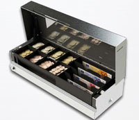 apg Solutions 460MOD03 – Kassenschublade, 4 Scheine/8 Münzen, RJ‑11, 460 × 170 × 100 mm, Weiss/Edelstahl