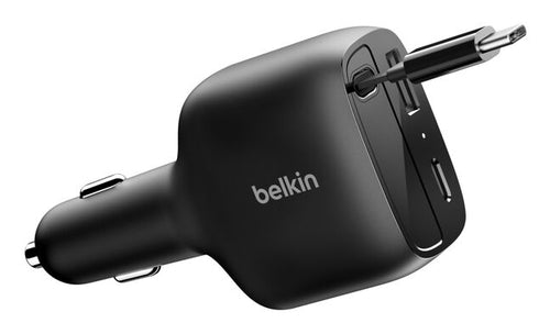 Belkin Ladegerät – 75 W, mit einziehbarem USB-C-Kabel – für Auto