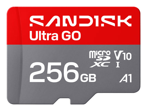 SanDisk Ultra GO microSDXC 256 GB – UHS-I, Klasse 10, U1, V10, A1, 190 MB/s Lesen