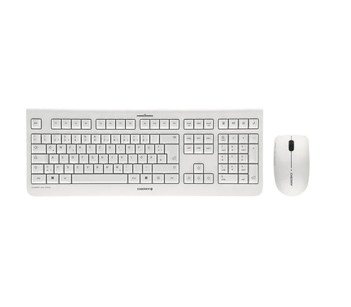 CHERRY DW 3000 – Tastatur, kabellos (2,4 GHz), DE-Layout (DE), Fullsize (mit Ziffernblock), Grau – für Windows