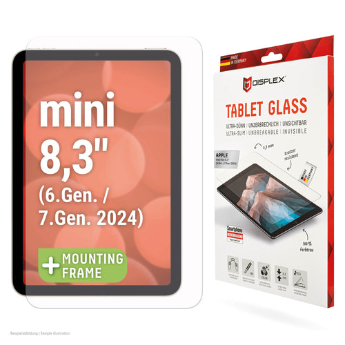 Displex Panzerglas für iPad mini 8,3" (6./7. Gen.) – 9H, Anti-Fingerprint