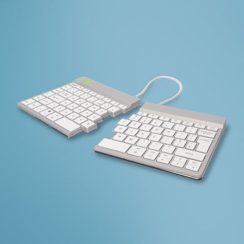 R-Go Tools Split Break – Tastatur, kabellos (Bluetooth), UK-Layout (EN), ergonomisch, Weiss