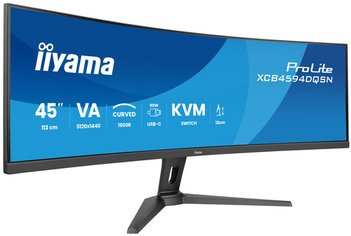 iiyama ProLite 44,5 Business – Monitor, 44,5" 5120 × 1440 (DQHD), VA, 165 Hz, 450 cd/m²