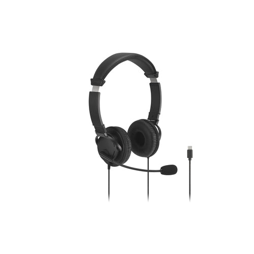 Kensington Classic EQ – On-Ear Headset – USB-C, Lautstärkeregler – Schwarz – für Windows/Mac/Android u. a.