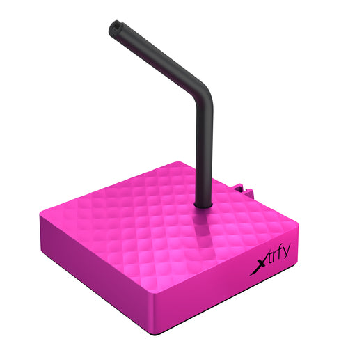 CHERRY XTRFY Kabelhalter – höhenverstellbar, Metall/Gummi/Silikon, Pink, 80 × 130 × 80 mm, 1 Stück