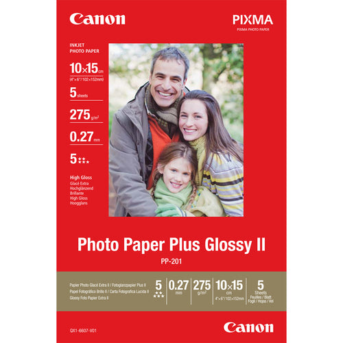 Canon PP-201 Fotopapier – glänzend, 102 × 152 mm, 5 Blätter