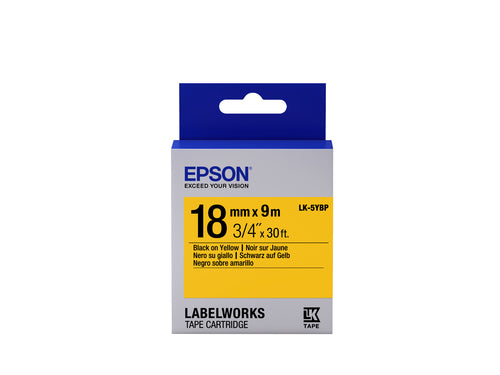 Epson Schriftband – 18 mm × 9 m, gelb, schwarz – LK-5YBP