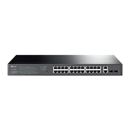 TP-Link TL-SG1428PE – Managed L2 Switch – 24× 1G (PoE+), 2× 1G, 2× SFP, PoE-Budget 250 W, 19", 1U