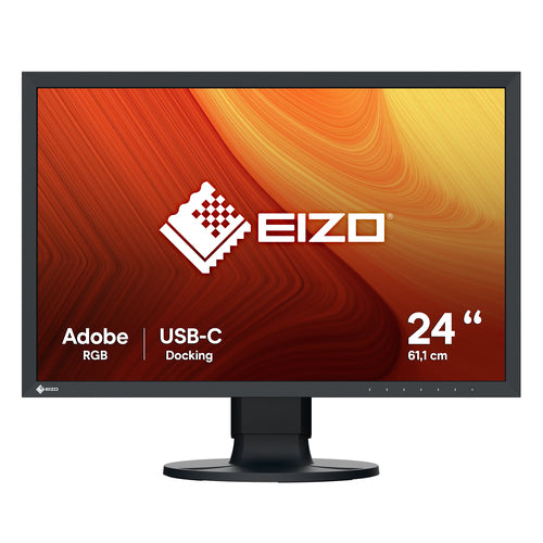 EIZO ColorEdge CS2400S – Monitor, 24,1", IPS, 60 Hz, 410 cd/m², USB-C, KVM, VESA 100 × 100, Schwarz