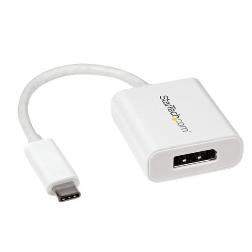 StarTech.com Adapter USB-C zu DisplayPort – 4K (3840 × 2160) @ 60 Hz, DisplayPort 1.4, 14 cm, Weiss