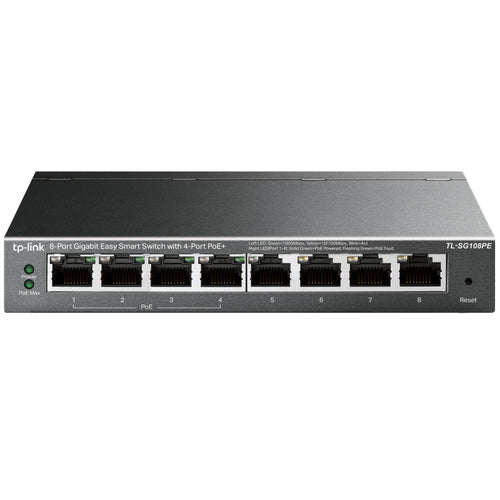 TP-Link TL-SG108PE – Managed Switch – 8×GbE, L2, PoE+ 55 W