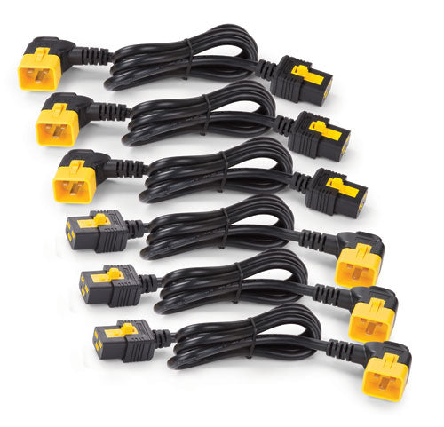 APC Netzkabel, IEC C19 auf IEC C20, verriegelbar, 90° abgewinkelt, 1,8 m, 6 Stück