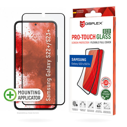 Displex Displayschutz (Panzerglas), Full Cover – für Galaxy S22+/S23+ – mit Applikator