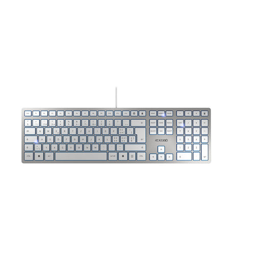 CHERRY KC 6000 SLIM – Tastatur, kabelgebunden (USB), Fullsize (mit Ziffernblock), Silber