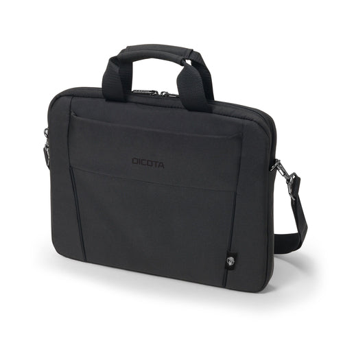DICOTA Notebook-Tasche bis 14,1" – abnehmbarer Schultergurt, aus recyceltem PET – Schwarz