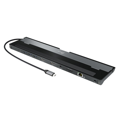 j5create JCD542-N Dockingstation – USB-C, 2× HDMI, 3× USB-A, 100 W PD, GbE, SD/microSD, für Windows/Mac