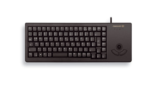 CHERRY G84-5400 – Tastatur, kabelgebunden (USB), UK-Layout (EN), mit Trackball, schwarz – für Windows